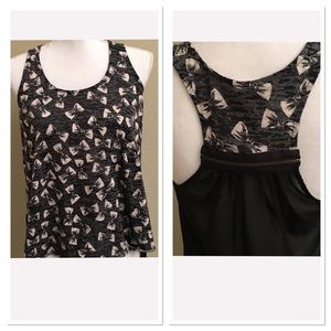 Self Esteem Hi Low Zipper Detail Razor Bk SZ Med